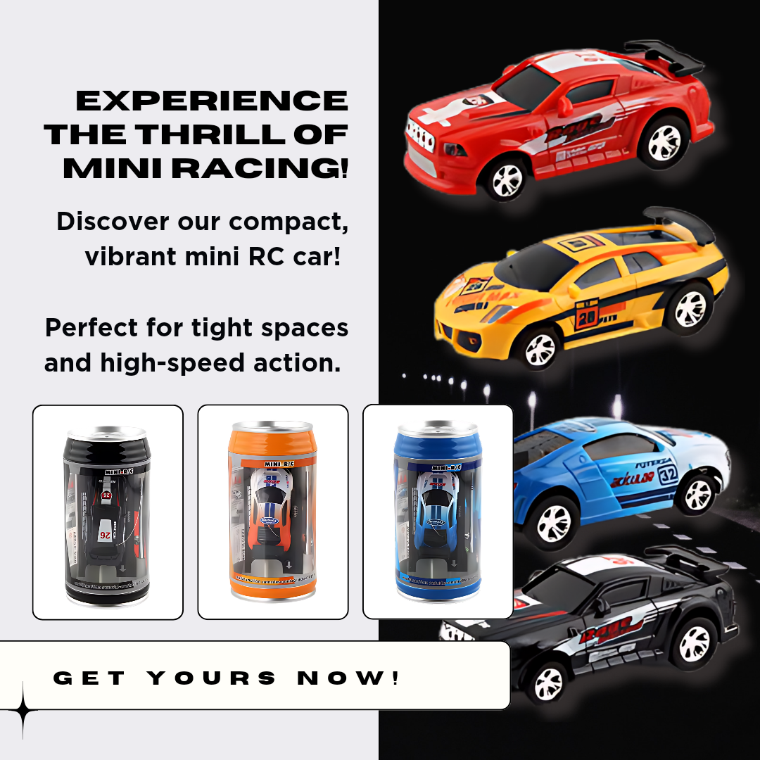 Mini RC Car in a Can. Perfect Gift. Desk toy.